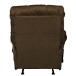 Bowery Hill Chaise Rocker Recliner with Heat & Massage in Brown Polyester Fabric