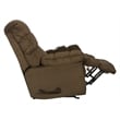 Bowery Hill Chaise Rocker Recliner with Heat & Massage in Brown Polyester Fabric