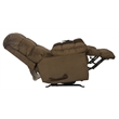 Bowery Hill Chaise Rocker Recliner with Heat & Massage in Brown Polyester Fabric