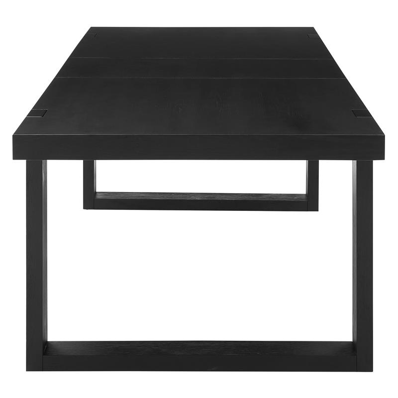 Bowery Hill Contemporary Dining Table in Rubbed Charcoal Finish