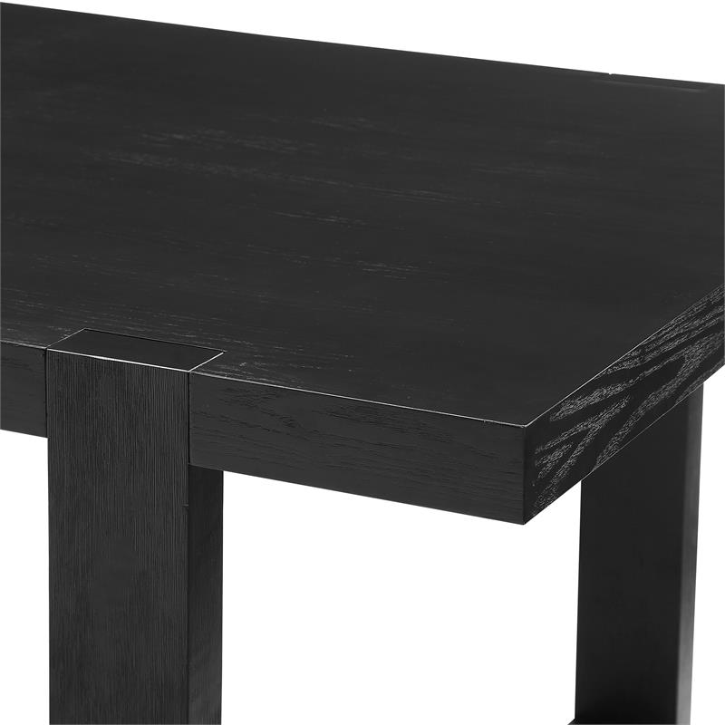 Bowery Hill Contemporary Dining Table in Rubbed Charcoal Finish