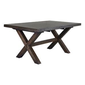 Bowery Hill Modern Mocha Brown Wood 80-inch Trestle Dining Table