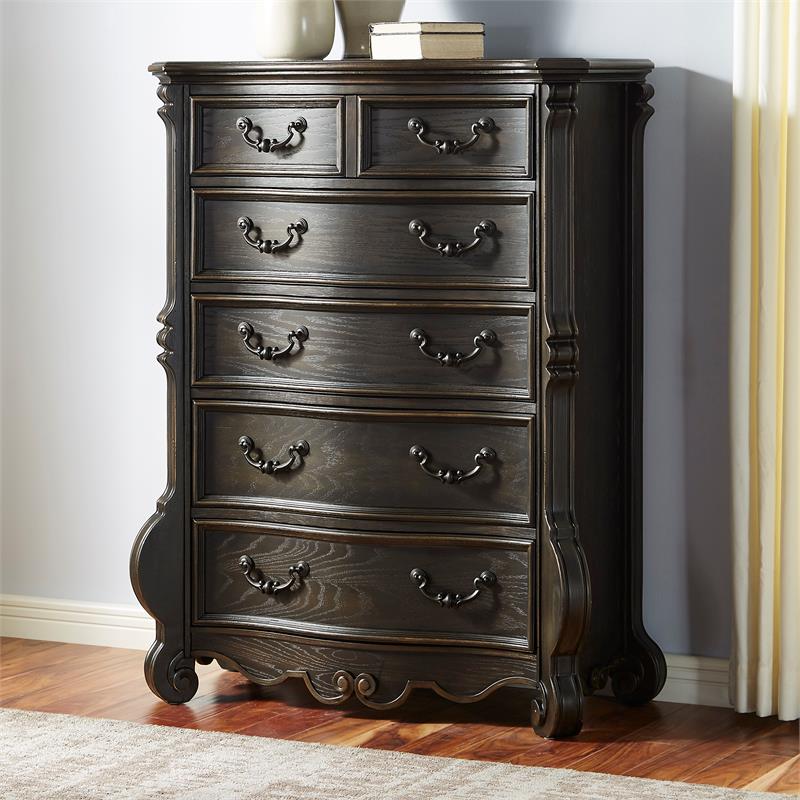 Bowery Hill Multi-step Molasses Wood 5-drawer Lift Top Chest
