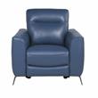 Bowery Hill Ocean Blue Top Grain Leather Power Reclining Chair