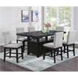 Bowery Hill Rubbed Charcoal Wood Counter Height Dining Table with Storage