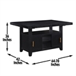 Bowery Hill Rubbed Charcoal Wood Counter Height Dining Table with Storage