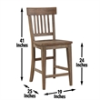 Bowery Hill Light Brown Distressed Wood Counter Height 5-Piece Dining Set