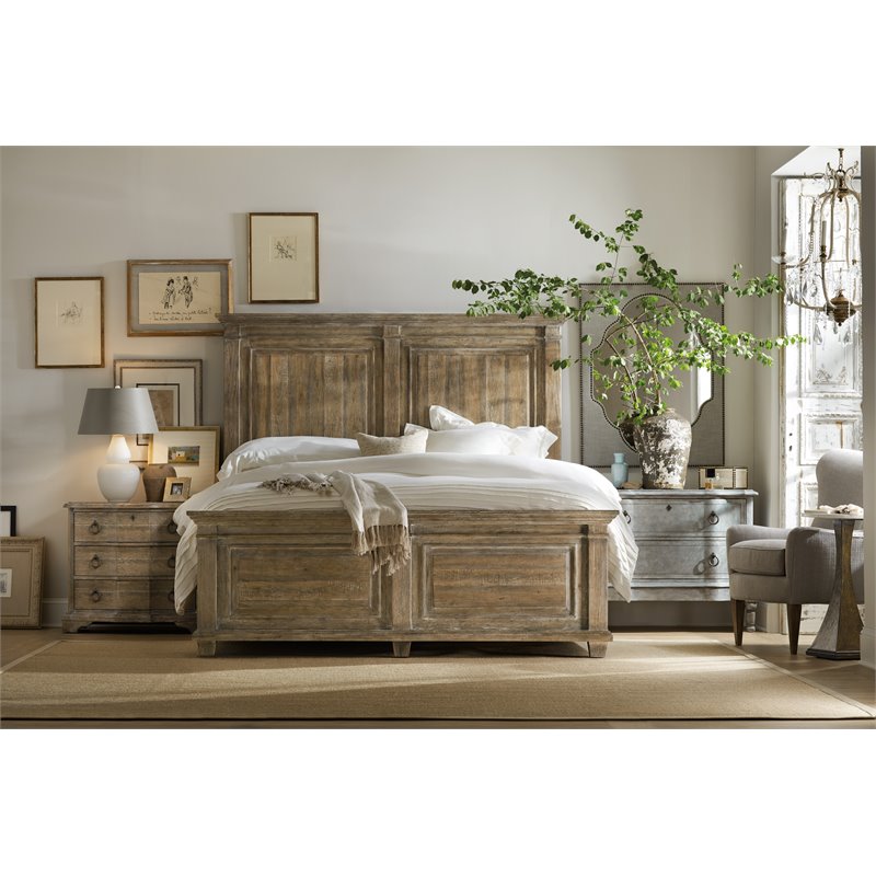 Bowery Hill Modern / Contemporary Panel Headboard in Distressed Wood