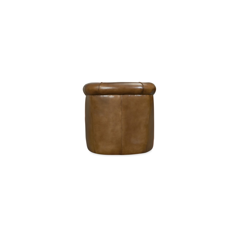 Bowery Hill Modern / Contemporary Swivel Leather Club Chair in Brown Leather