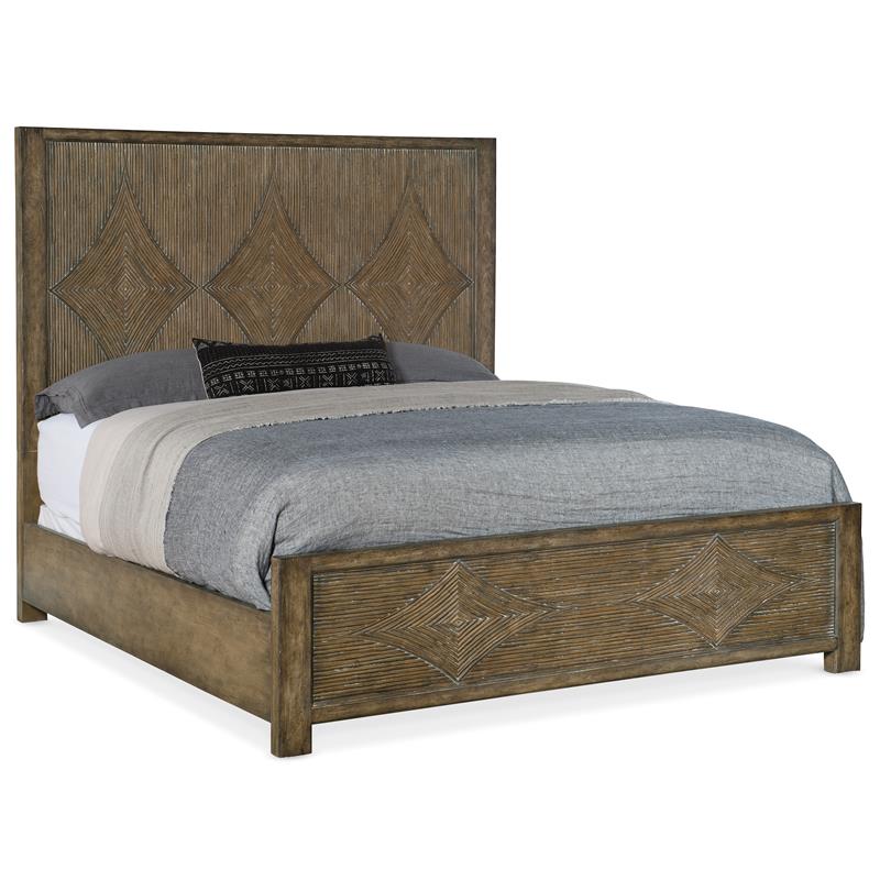 Bowery Hill Modern / Contemporary Bedroom Queen Panel Bed in Mahogany Wood
