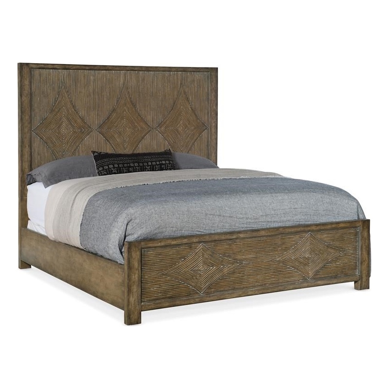 Bowery Hill Modern / Contemporary Bedroom King Panel Bed in Mahogany Wood