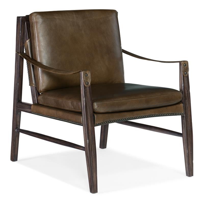 Bowery Hill Modern / Contemporary Living Room Sling Chair in Brown Leather