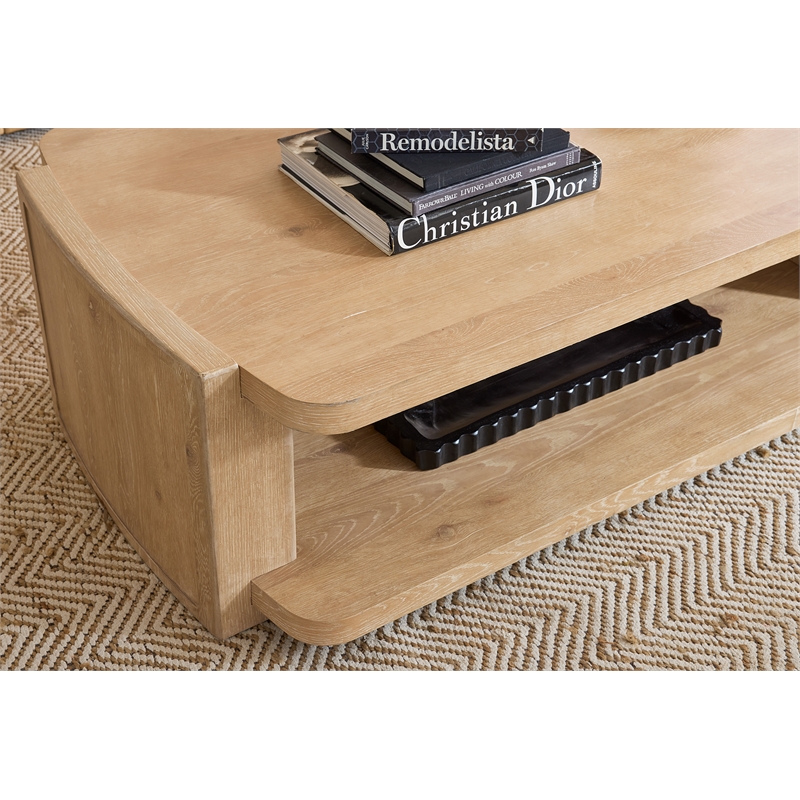 Bowery Hill Modern / Contemporary Rectangle Wood Cocktail Table in Beige