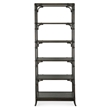 Bowery Hill Modern / Contemporary Rattan Wood Framed Bookcase in Black
