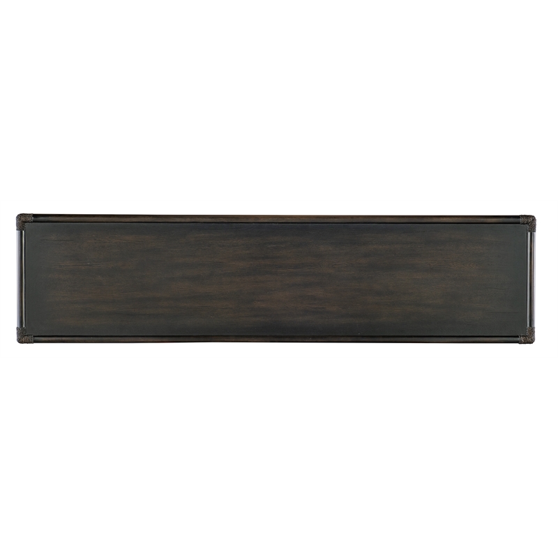 Bowery Hill Modern / Contemporary Rattan Wood Console in Black