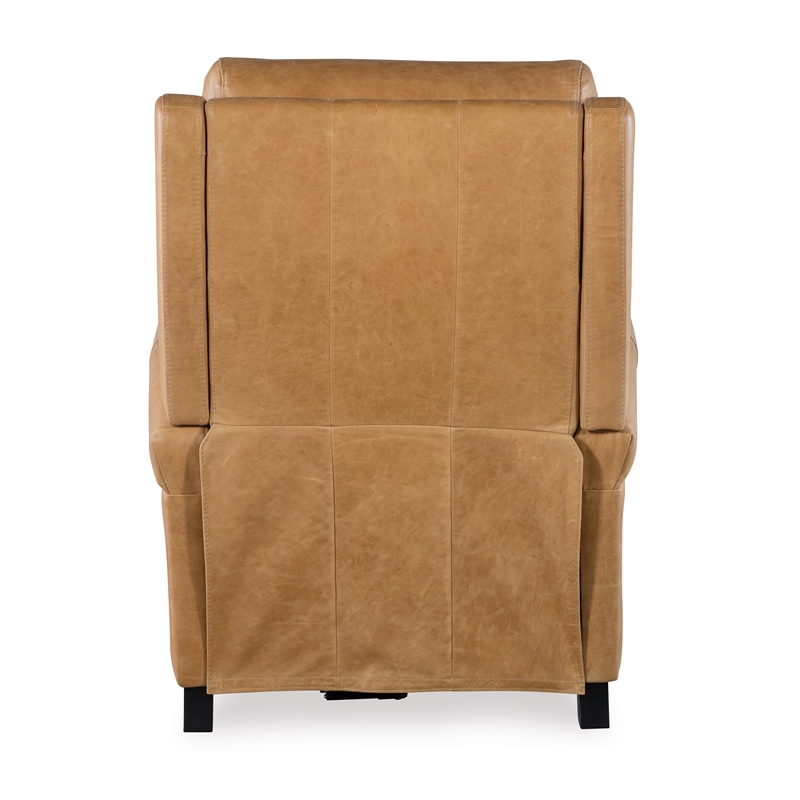 Bowery Hill Leather Power Recliner with Power Headrest in Brown