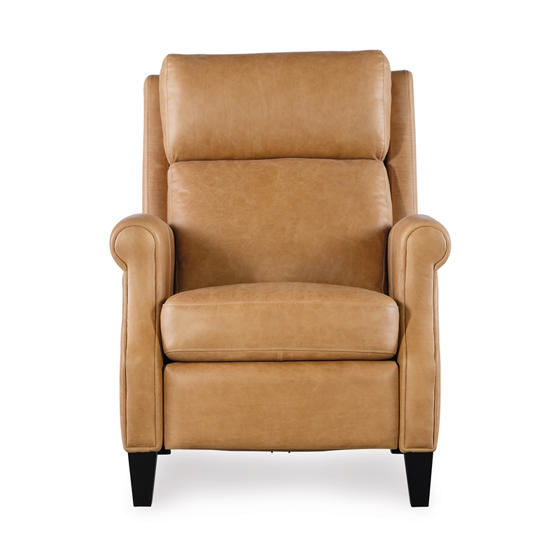 Bowery Hill Leather Power Recliner with Power Headrest in Brown