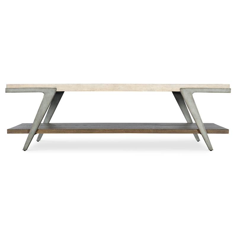 Bowery Hill Modern / Contemporary Marble Cocktail Table in White
