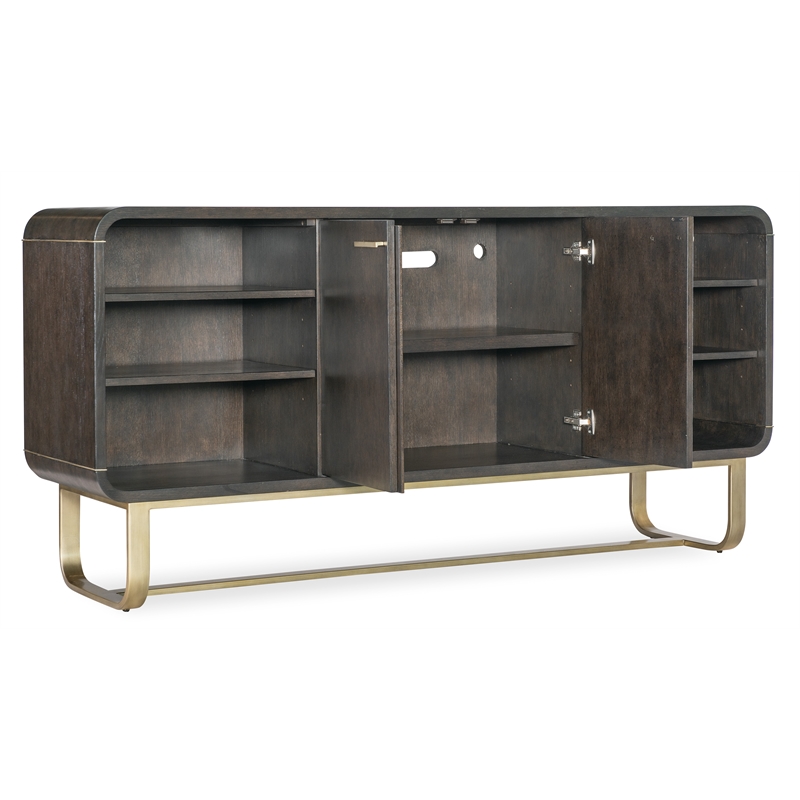 Bowery Hill Modern / Contemporary Metal Credenza in Brown Finish