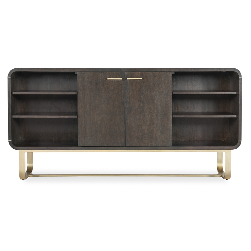 Bowery Hill Modern / Contemporary Metal Credenza in Brown Finish