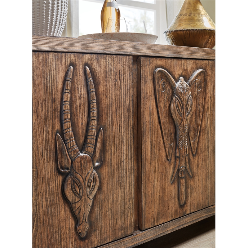 Bowery Hill Modern / Contemporary Credenza in Brown Wood Finish