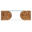 Bowery Hill Modern / Contemporary Glass Top Coffee Table in Brown