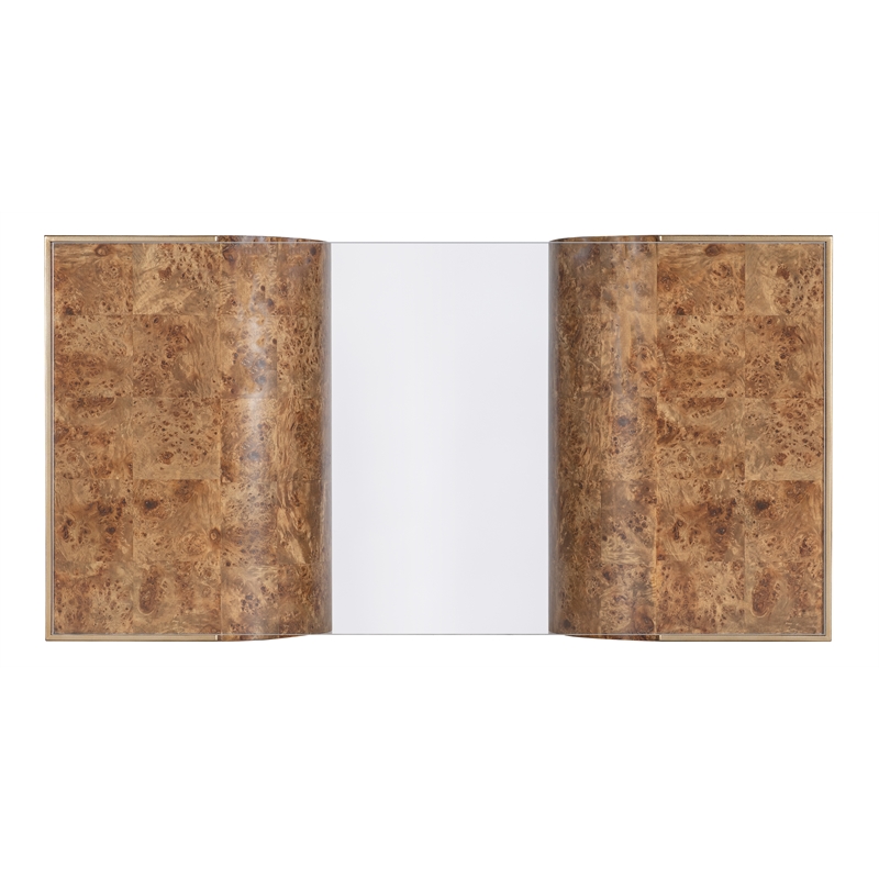 Bowery Hill Modern / Contemporary Glass Top Coffee Table in Brown