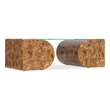 Bowery Hill Modern / Contemporary Glass Top Coffee Table in Brown