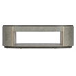 Bowery Hill Modern / Contemporary Leather Wrapped Coffee Table in Gray