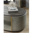 Bowery Hill Modern / Contemporary Leather Wrapped Coffee Table in Gray