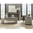 Bowery Hill Modern / Contemporary Leather Wrapped Coffee Table in Gray