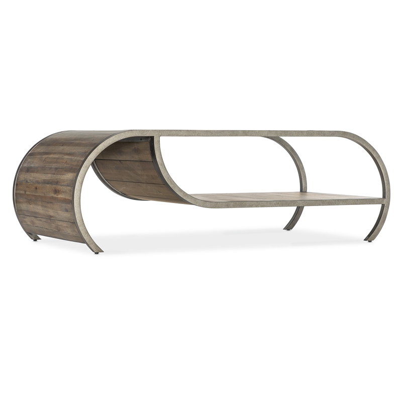 Bowery Hill Modern / Contemporary Open Ended Metal Cocktail Table in Brown