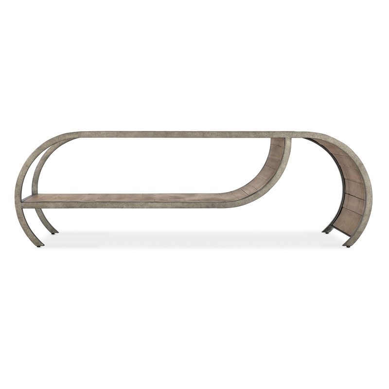 Bowery Hill Modern / Contemporary Open Ended Metal Cocktail Table in Brown