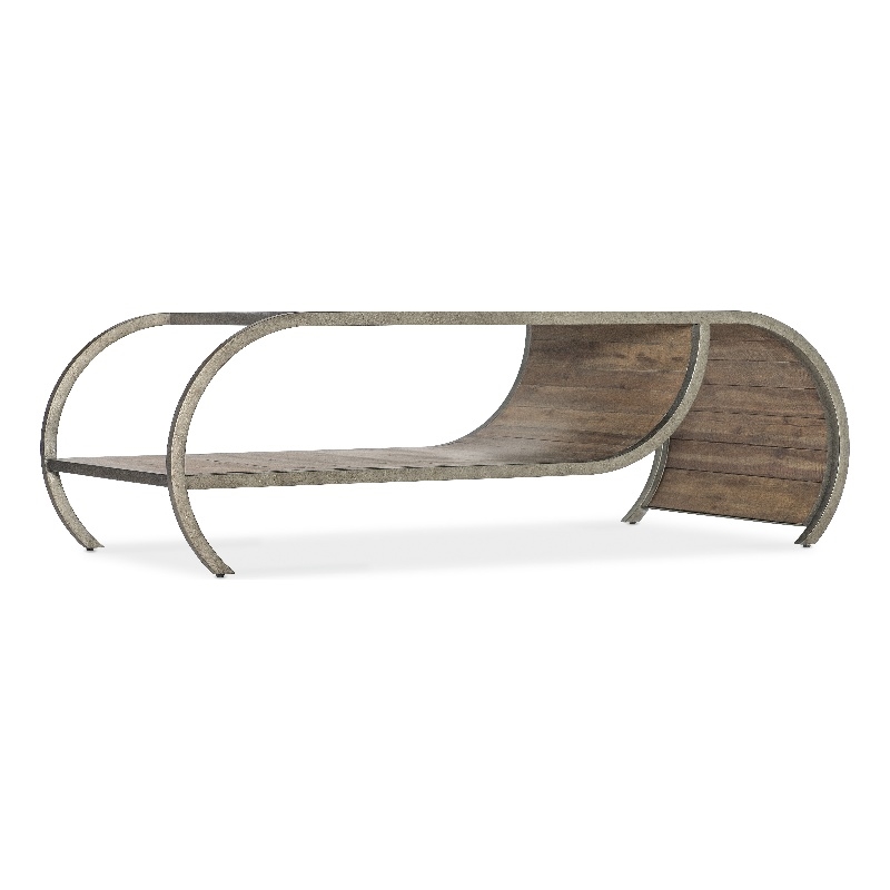 Bowery Hill Modern / Contemporary Open Ended Metal Cocktail Table in Brown