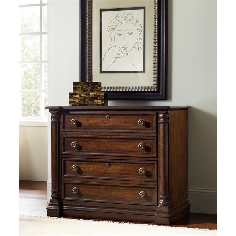 Bowery Hill Modern / Contemporary Home Office Lateral File in Mahogany Wood