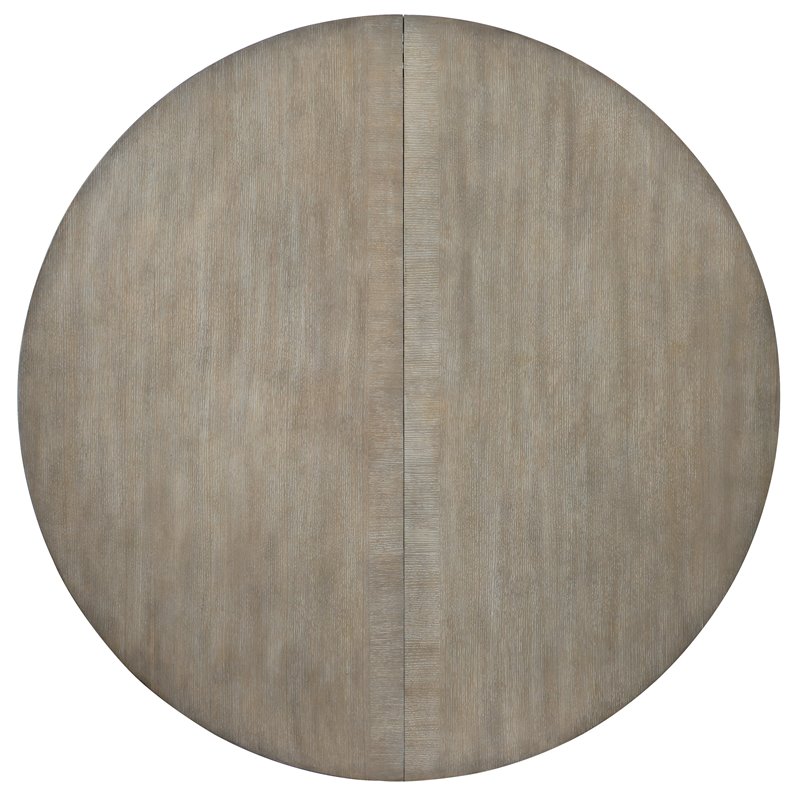 Bowery Hill 48 Inch Round Pedestal Dining Table in Gray Wood Finish