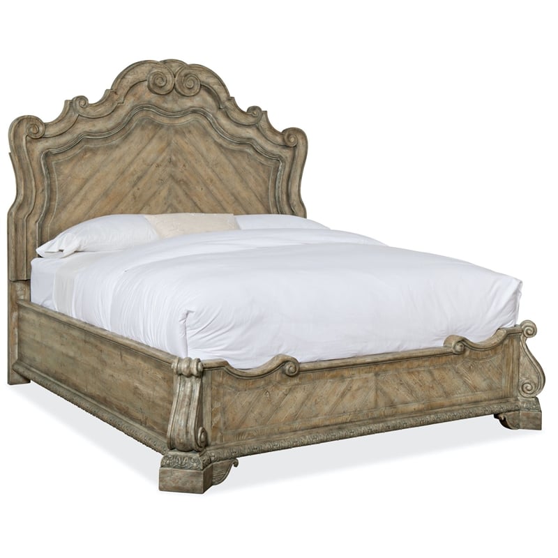 Bowery Hill Modern / Contemporary Bedroom King Panel Bed in Natural Wood
