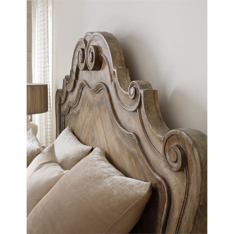 Bowery Hill Modern / Contemporary Bedroom King Panel Bed in Natural Wood
