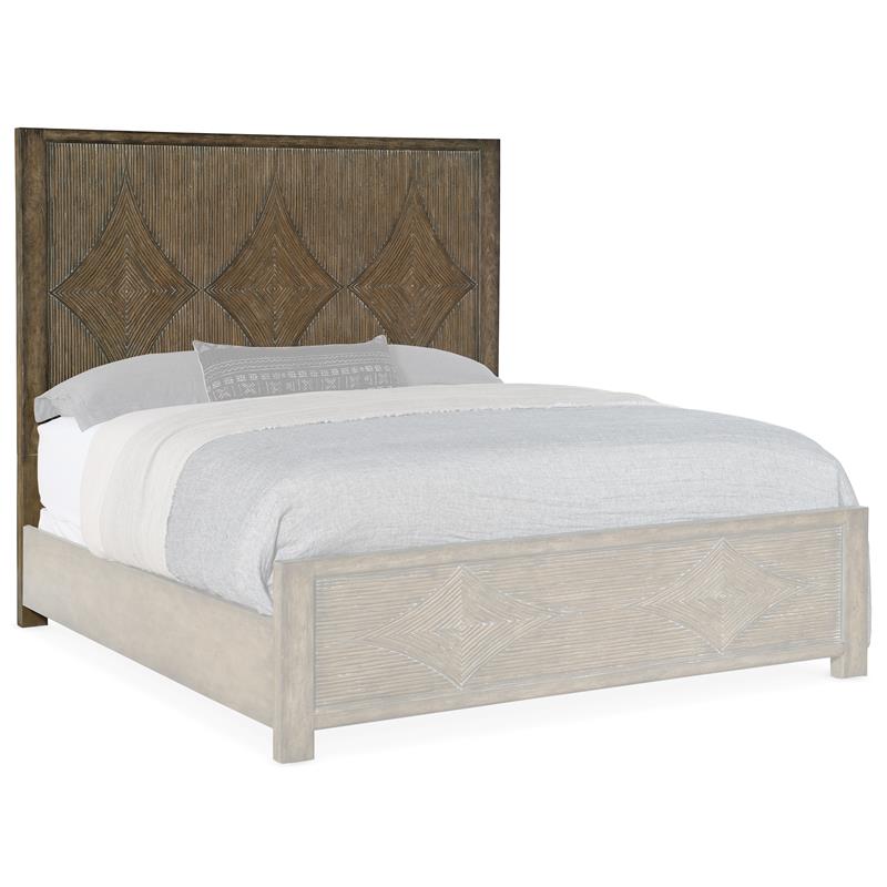 Bowery Hill Modern / Contemporary Bedroom Panel Headboard in Brown Resin