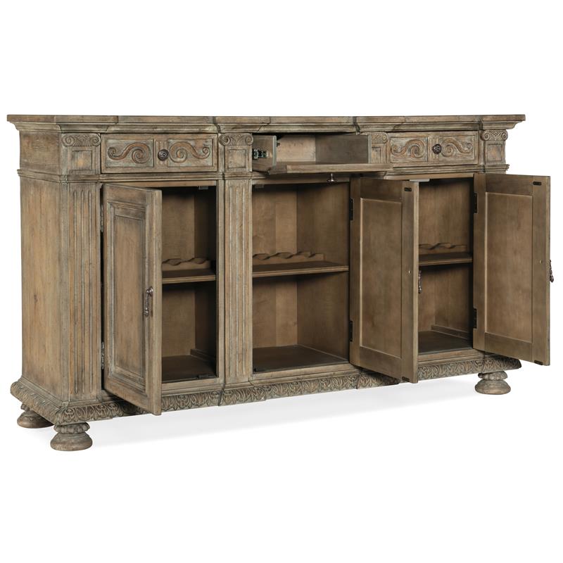 Bowery Hill Modern / Contemporary Living Room 72in Credenza in Brown Wood