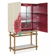 Bowery Hill Contemporary Dining Room Bar Cabinet in Multi-Color Fabric