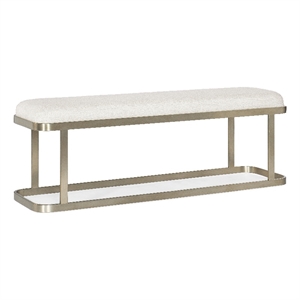 Bowery Hill Modern / Contemporary Bedroom Upholstered Bench in Gold Metal