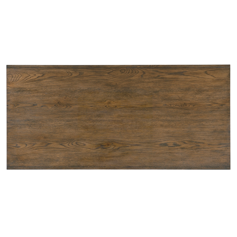 Bowery Hill Contemporary Veneers and Metal Writing Desk in Brown/White
