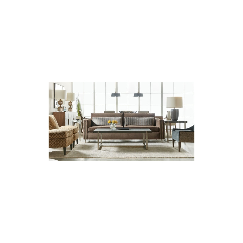 Bowery Hill Metal Mixed Media Rectangle Cocktail Table in Gray