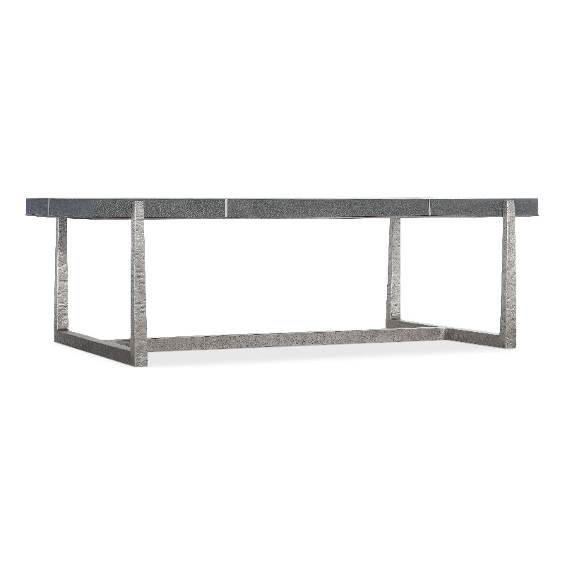 Bowery Hill Metal Mixed Media Rectangle Cocktail Table in Gray