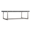 Bowery Hill Metal Mixed Media Rectangle Cocktail Table in Gray
