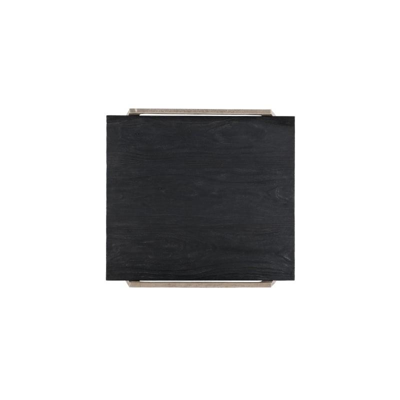 Bowery Hill Modern / Contemporary Veneers and Metal End Table in Black