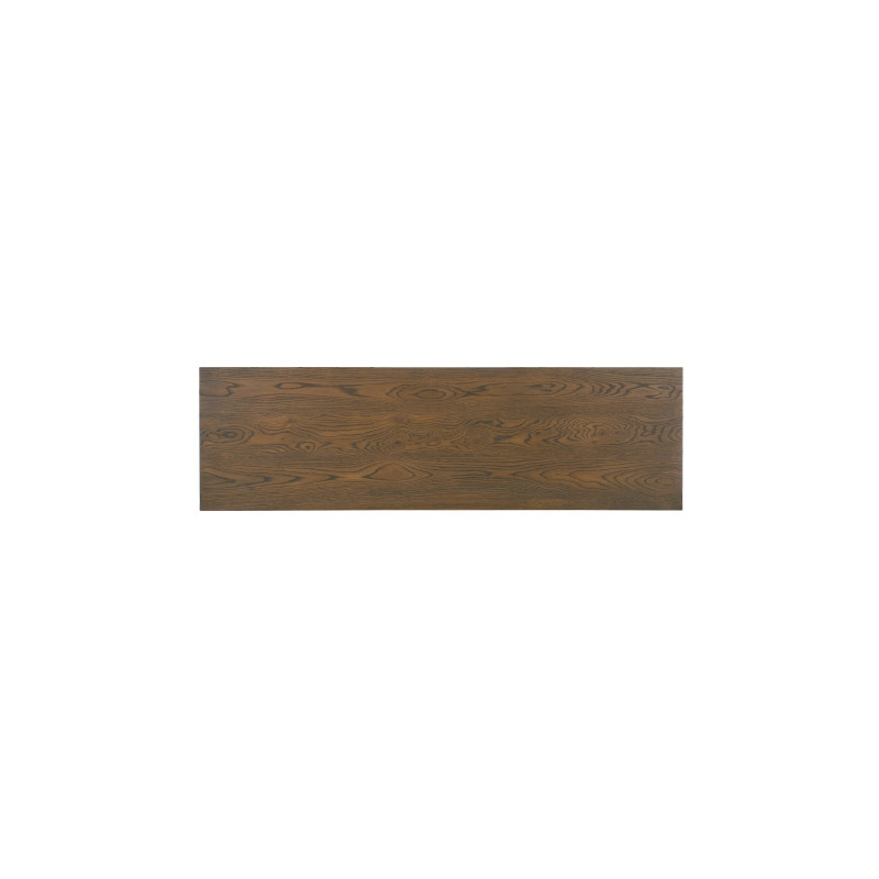 Bowery Hill Eight-Drawer Veneers and Metal Dresser in Brown/White