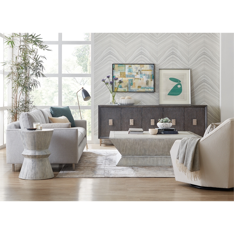 Bowery Hill Contemporary Square Cocktail Table in Gray Wood Finish