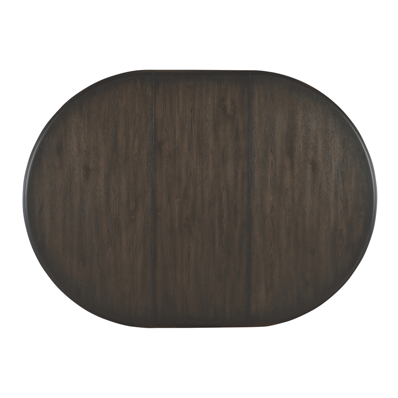 Bowery Hill Contemporary Round Wood Dining Table with 20in leaf in Black